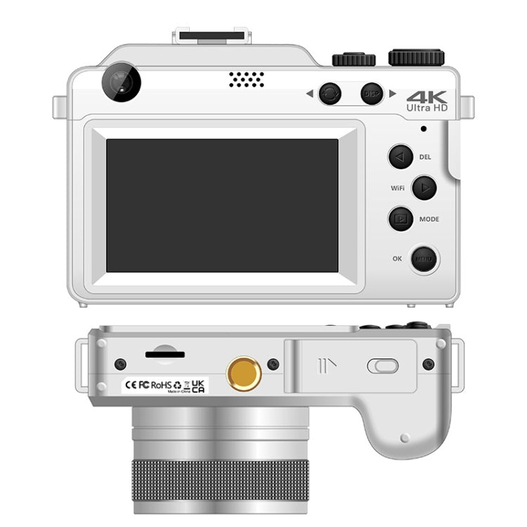 3-Inch Display Digital Camera Dual Front And Rear Cameras 48MP, 18x Digital Zoom 4K HD Camcorder, White, Black 3-Inch Display Digital Camera Dual Front And Rear Cameras 48MP, 18x Digital Zoom 4K HD Camcorder, White, Black